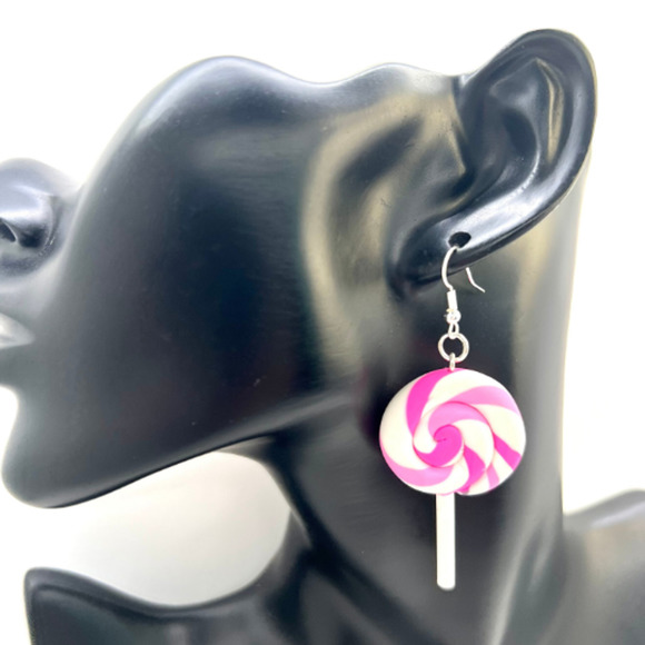 Lollipop Swirl Earrings - Sucker Earrings - Summer Earrings - Candy Earrings - Picture 8 of 8